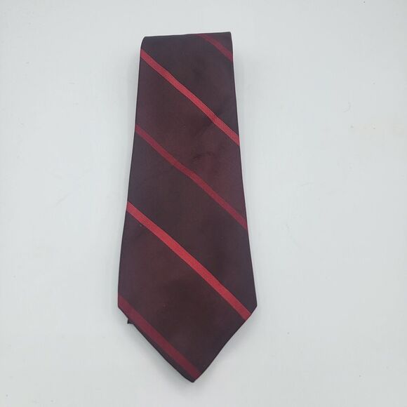 Mens Necktie Formal Donna Karen 57"Lx4"W Maroon Red Neck Tie New Silk Vintage - Picture 2 of 7